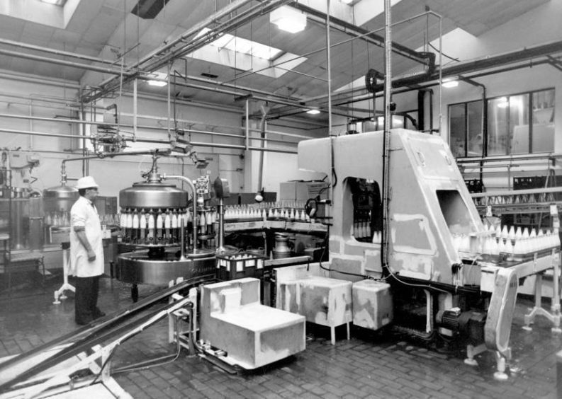 1982: The bottling plant at Kennerty Farm Dairies on Aberdeen's West Tullos industrial estate