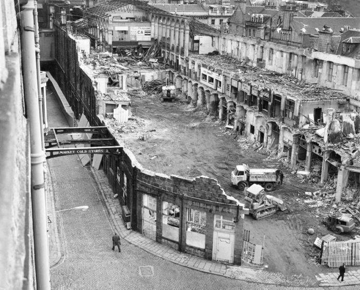 1971: This picture was taken shortly after the bulldozers moved in to take apart the old Aberdeen Market.