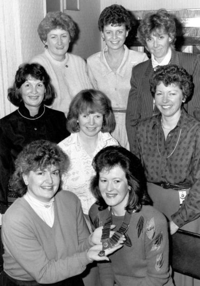 1991: Aberdeen Soroptimists' President Jennifer Caldwell, second left, presents a £1,000 cheque to Parkinson's Disease Society representatives Jean Couper and Doris Troup.