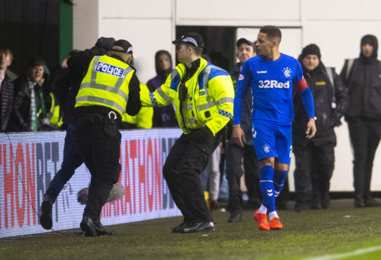 Rangers captain James Tavernier in the aftermath of Friday's incident.