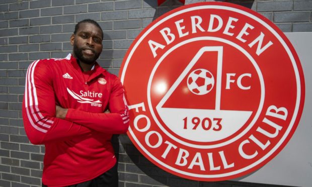 Aberdeen's Jay Emmanuel-Thomas at Cormack Park.