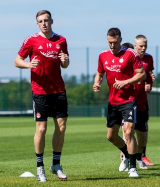 Midfielder Lewis Ferguson during an Aberdeen pre-season training session at Cormack Park