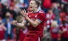 Aberdeen's Lewis Ferguson celebrates his winning goal in the 2-1 defeat of Hearts.