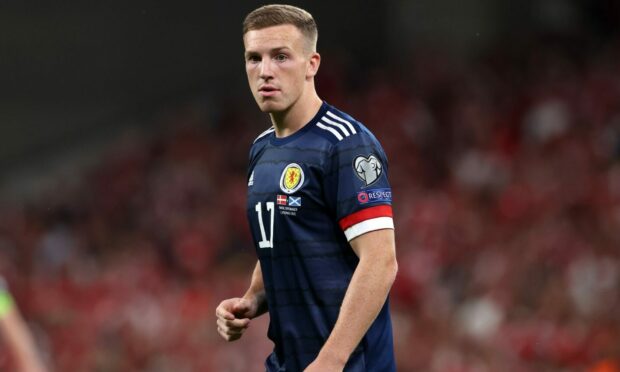 Lewis Ferguson makes his Scotland debut in the 2-0 World Cup qualifier loss in Denmark.