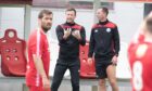 Brechin manager Andy Kirk, centre. Picture by Paul Reid