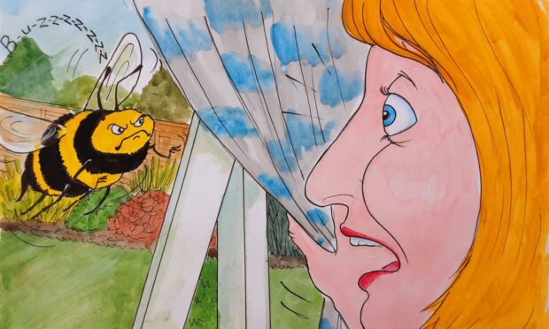 Apparently some bees are big enough and angry enough to last until late November (Illustration: Helen Hepburn)