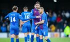 ICT players celebrate after Michael Gardyne (right) makes it 2-1.