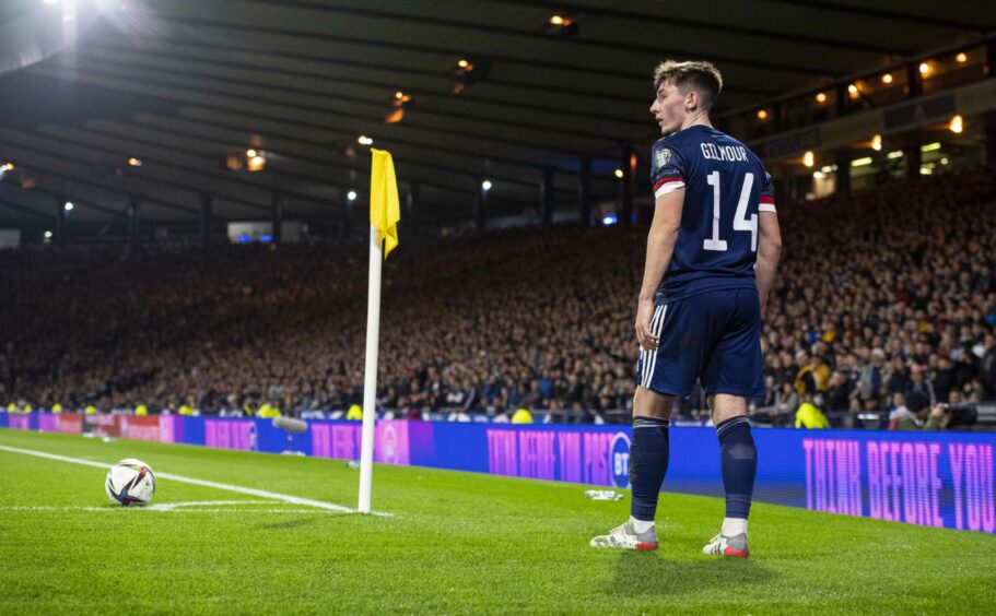Scotland midfielder Billy Gilmour is a doubt after rolling his ankle