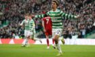 Jota makes it 1-0 to Celtic against Aberdeen.