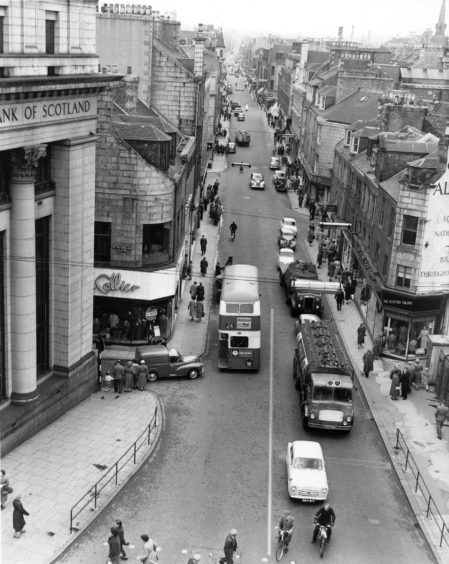 1959: A view from Aberdeen's Union Street looking up St Nicholas Street towards George Street in this busy street scene from 1959.