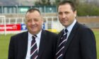 Jimmy Calderwood with his assistant and son Scott during their time at Ross County.