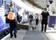Police dogs carry out regular operations at Aberdeen train station