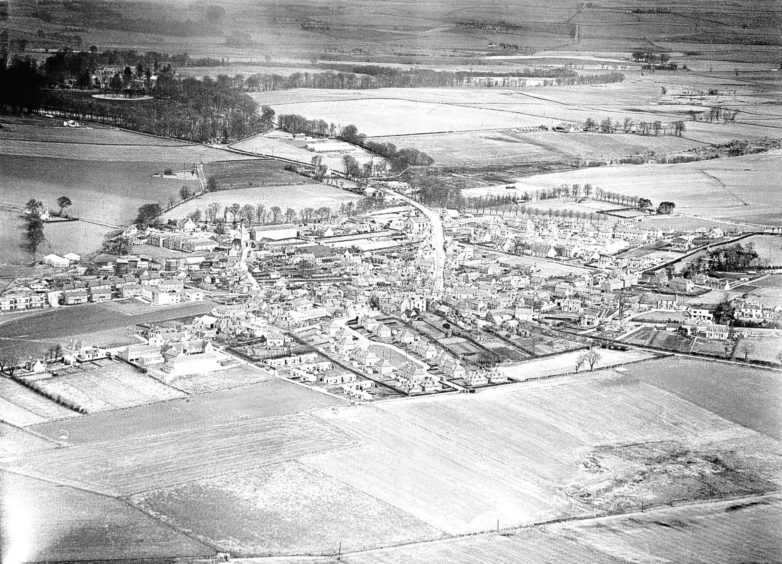 An aerial view of Oldmeldrum in the 60s.