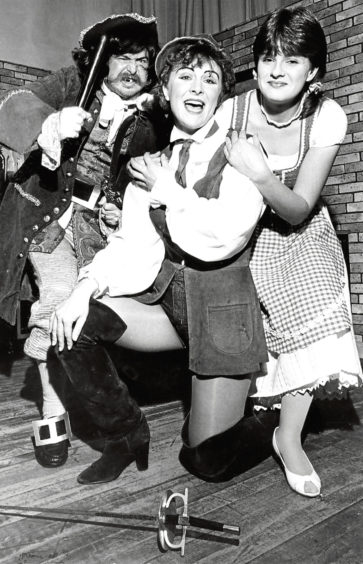 1984: Captain Splosh (Duncan Naysmith), Idle Jack (Lesley Matthias) and Sleeping Beauty (Julie Brown).