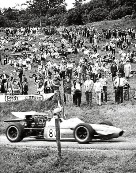 1970: Yorkshire’s D Hepworth pictured during his record-breaking run at Fintray Hill Climb.