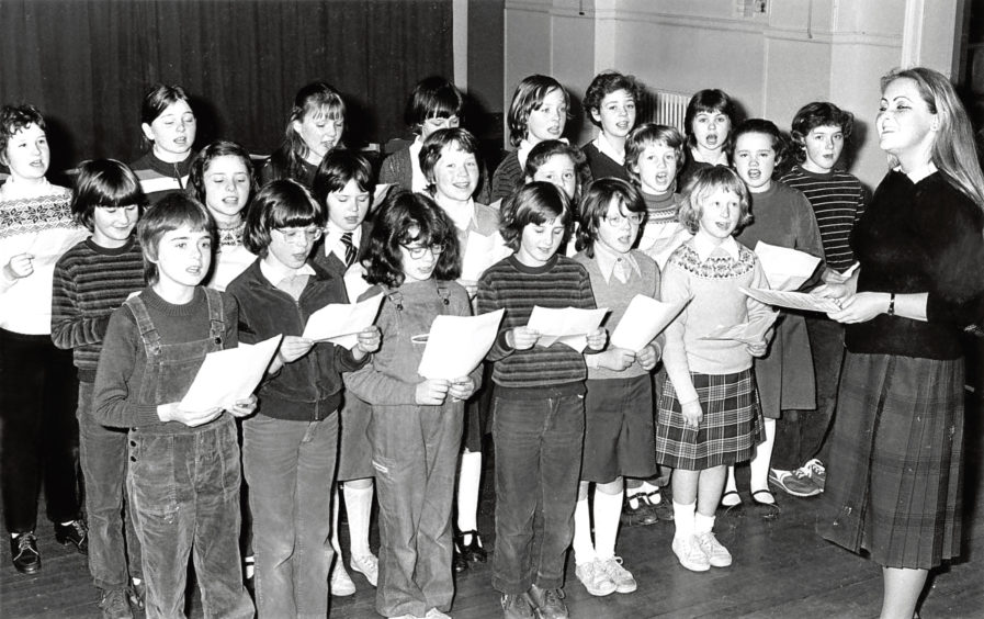 1982: New Deer School Choir was a lot younger this year as it was the first year the school was a primary only.