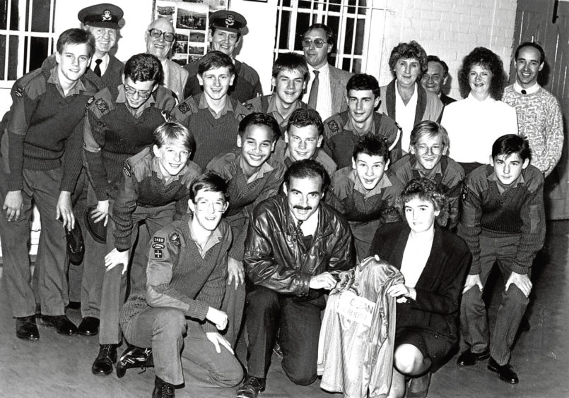 1989: Dons captain of the time Willie Miller was presented with a new football strip.