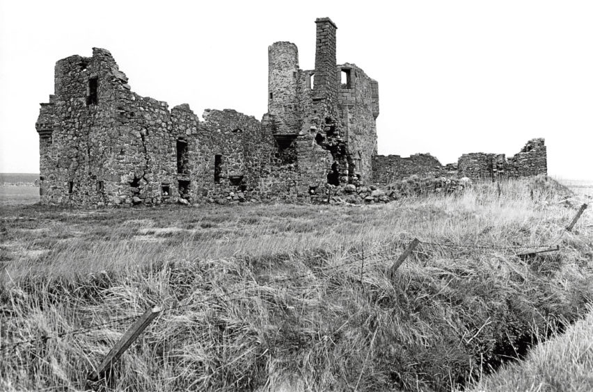 1983: The ruins of Pittulie Castle, thought to have been built about the beginning of the 17th century.