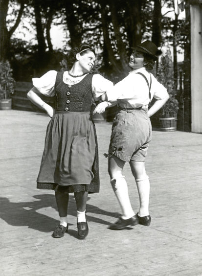 1942: Performers at a folk dance display at Hazlehead.