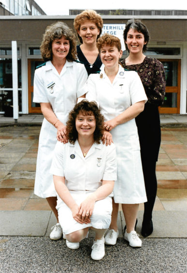 1991: Banff Training college nurses celebrate the completion of their training.