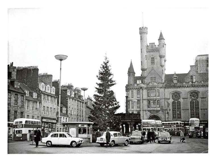 1968: The scene around Christmas tree at the Castlegate was a lot different in the 60s than it is now.