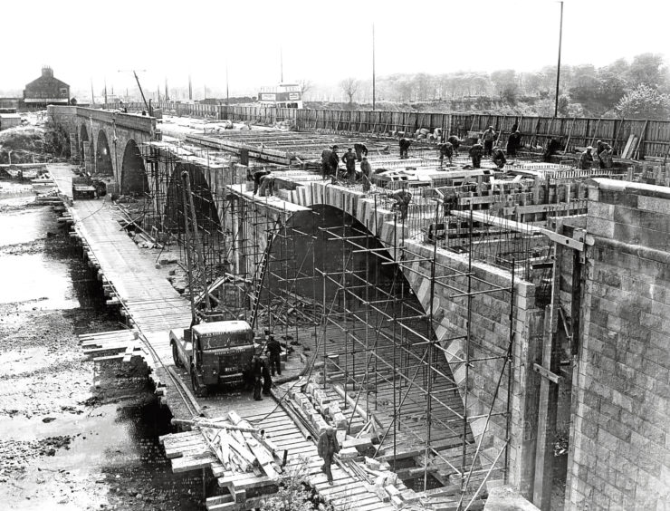 1958: Widening work on the Bridge of Don well under way in 1958.
