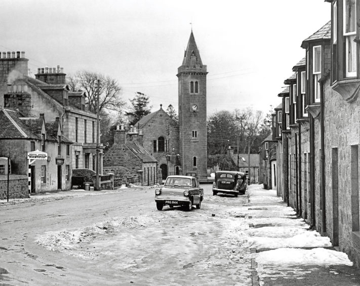 1963: The Kirk of Deer’s mighty tower dominating the main street.