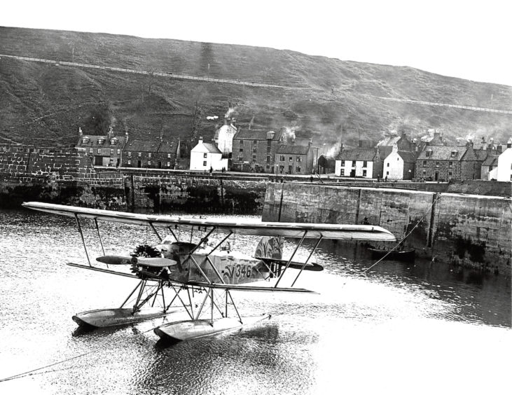 1940: The Norwegian Marinens Flyvebaatfabrikk M.F.11 (sometimes known as the Høver M.F.11 after its designer) was a three-seat, single-engine biplane used for maritime reconnaissance pre-World War 2. Here it is in Stonehaven in May 1940 after landing with airmen aboard who evaded Luftwaffe planes on the trip across the North Sea.