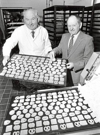 Councillor John Sorrie opens the biscuit factory of Mr Walter Stephen in Aboyne