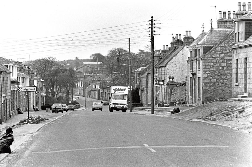 1983: Looking down the High Street – which carries the A950 – at the junction with Church Street as seen in 1983
