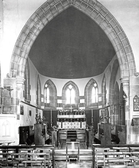 1960: St John’s Church at New Pitsligo, which was entirely the handiwork of masons from the village