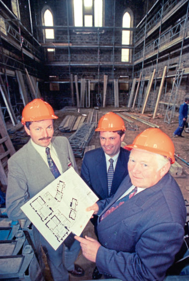 1995: John Edwards, David Halliday, and Councillor Brian Rattray look over the plans for the museum extension