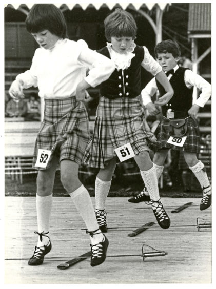 1987: Young Highland dancers try to impress the judges at the games