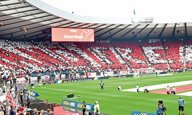Aberdeen fans at Hampden for the 2017 Scottish Cup final.