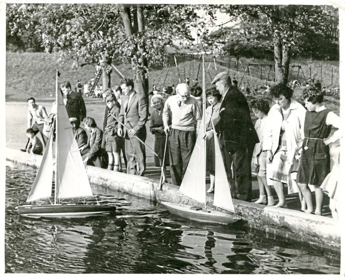 1963: Adults seem to be muscling in on boating fun at Duthie Park in September 1963