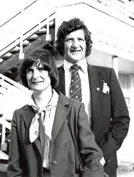 1979: Speyside Young Farmers’ Club leader Frank Thomson and women’s convener Lorna Anderson
