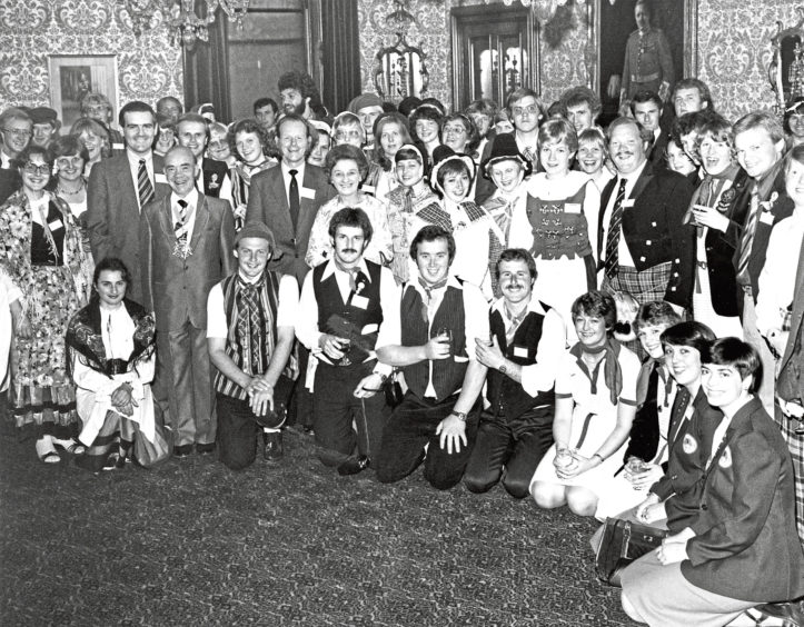 1981: Guests from the European Young Farmers general assembly and rally join Aberdeen Lord Provost Alex Collie at Aberdeen Town House