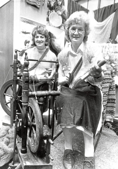 1987: There were yarns aplenty at the SWRI show, but these members of the Shetland WRI spun the most entertaining line for many visitors