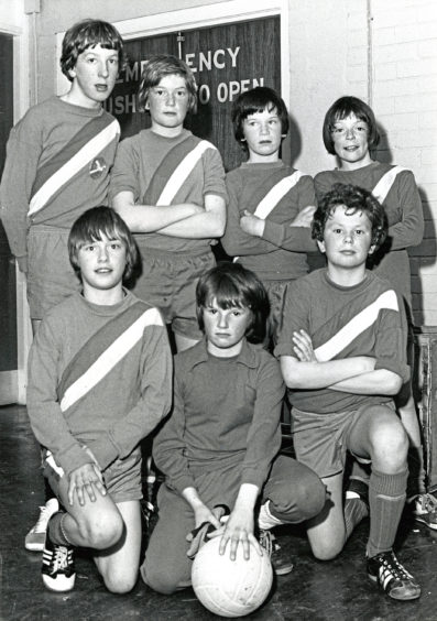 1979: Inchgarth semi-finalists, front, from left:  S Davidson, P Harrison and D Smith. Back:  P Still, K Grant, D Blanchard and A Digby