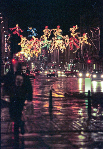 1996: Weather-beaten Union Street is all lit up after the official switch-on