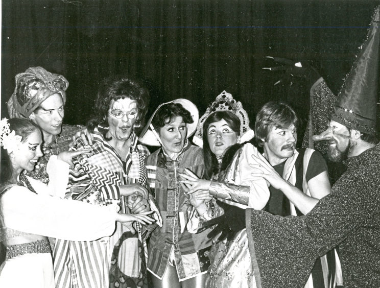 1990: Attic Theatre players go over their lines of Aladdin at their final dress rehearsal in the Arts Centre