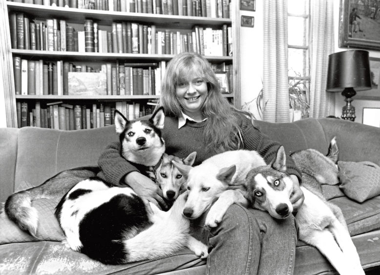 1988: There was a happy ending when Kay Coyne was reunited with four of her beloved huskies in her cottage near Banchory. Pooka, the adult leader, and pups Helen, Ruby and Shingle were harnessed together pulling a cart when the harness broke and the dogs took off