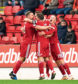 Aberdeen's Graeme Shinnie celebrates a goal with his team mates