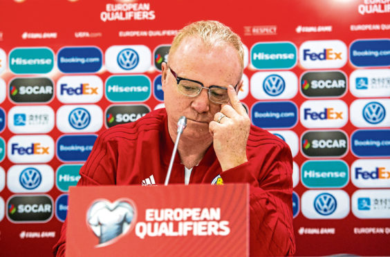 Scotland manager Alex McLeish speaks to the press.