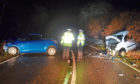 The aftermath of the accident on the A93 in December which led to a driving ban for Sally-Ann Henderson