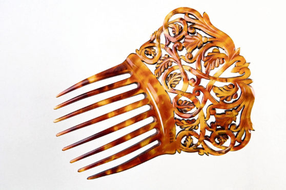 Ornate fretwork back comb, dating from about 1890