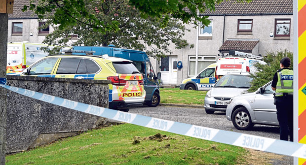 Police at the scene on Lerwick Road