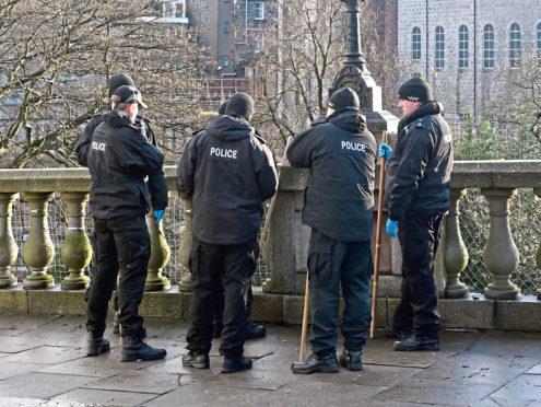 Police officers at Union Terrace Gardens