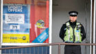 Police at the William Hill shop in Summerhill following the robbery which took place in October last year