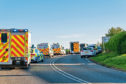 Emergency services at the scene on the A98 last year